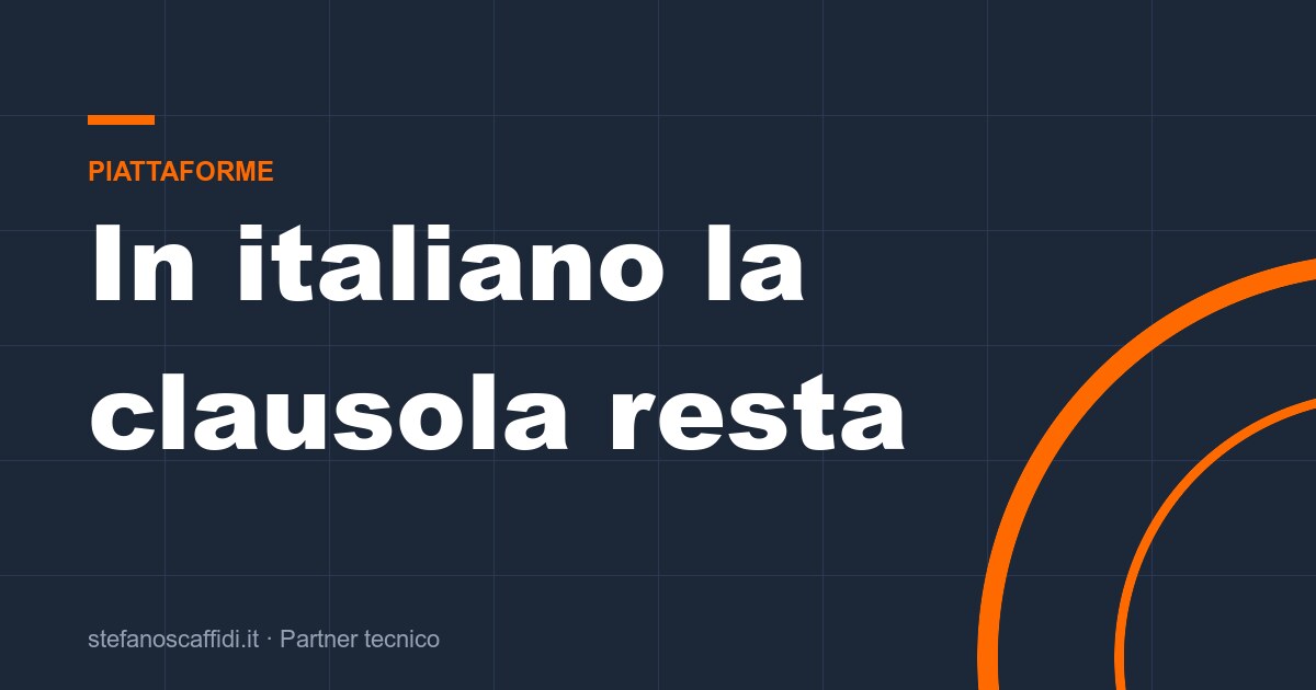Termini commerciali Meta: in italiano resta l'addestramento
